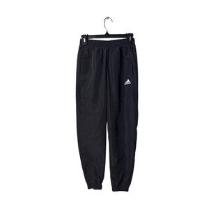 Adidas Youth Climacool Black Track Pants Size 11-12Y With Elastic Waist & Cuffed